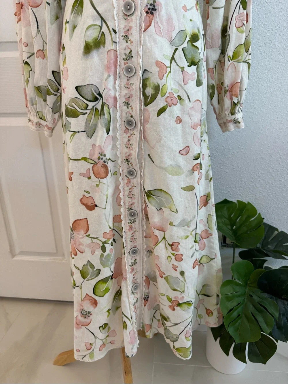 Caroline Constas Long Sleeve Linen Blend Shirtdress S - Picture 4 of 15